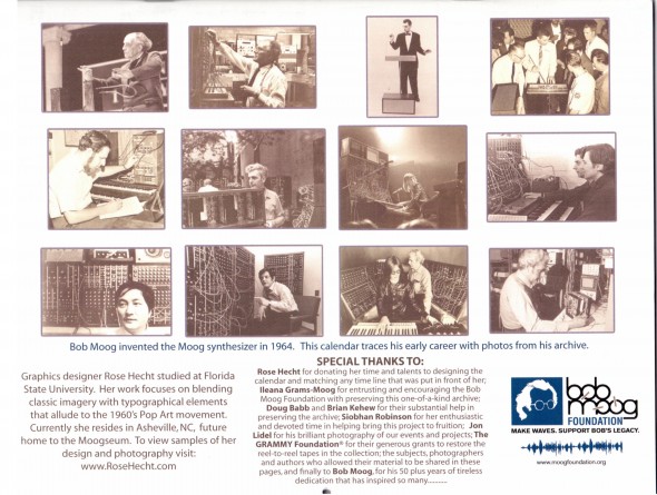Back Cover of Calendar